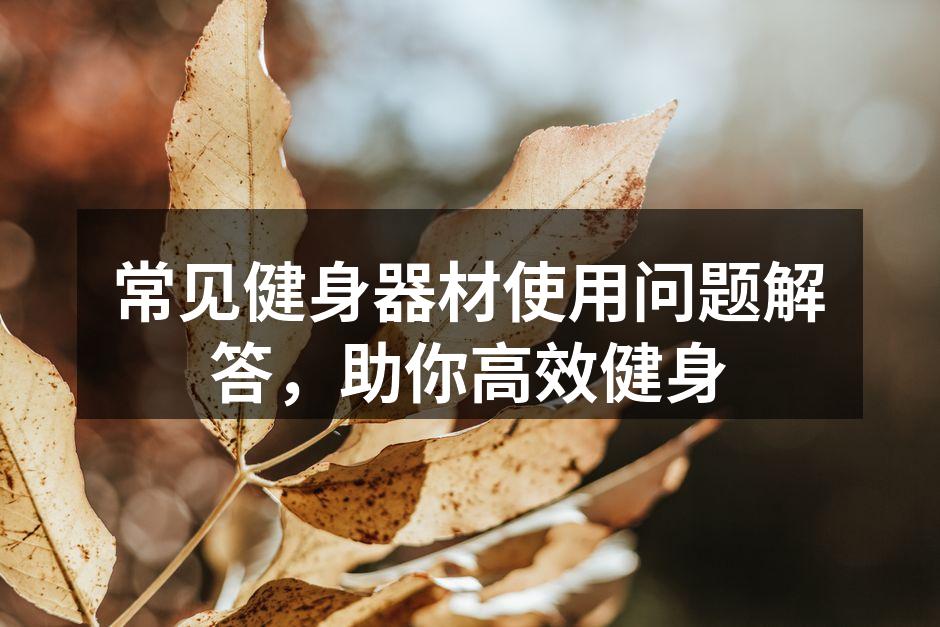 常见健身器材使用问题解答，助你高效健身
